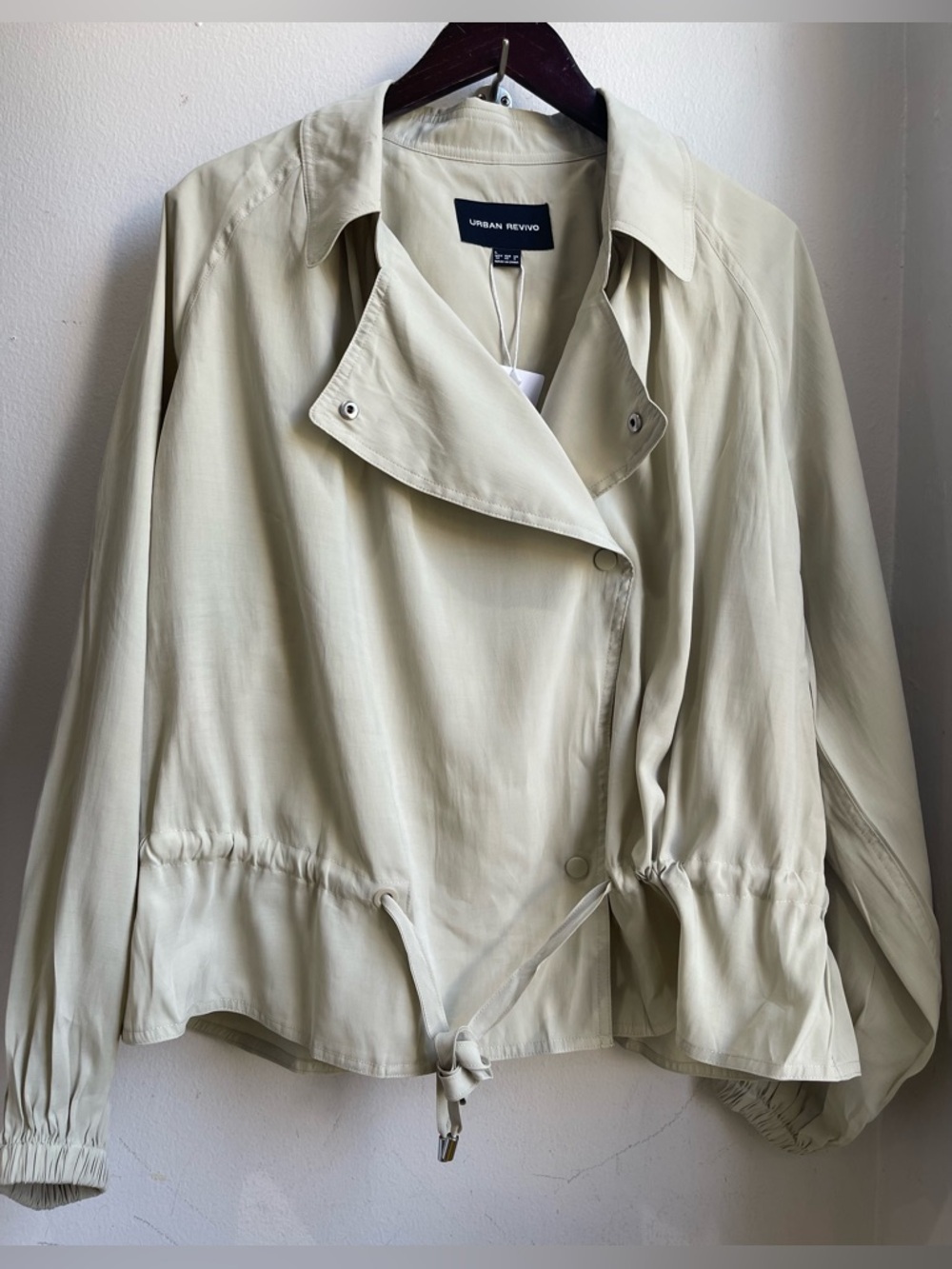Urban Revivo Drawstring Asymmetric Wrap Jacket Size 8